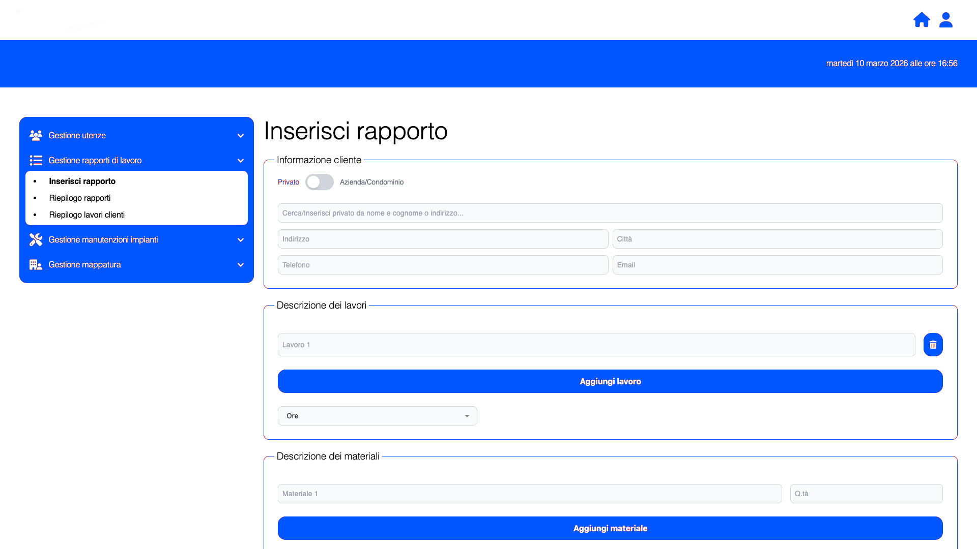 Caompilazione rapportino 1